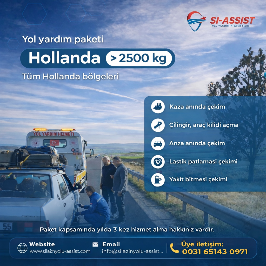 Hollanda > Katagorie 2500 kg , Pechhulp/Niet geldig in woonplaats                 €105,00,- Per jaar