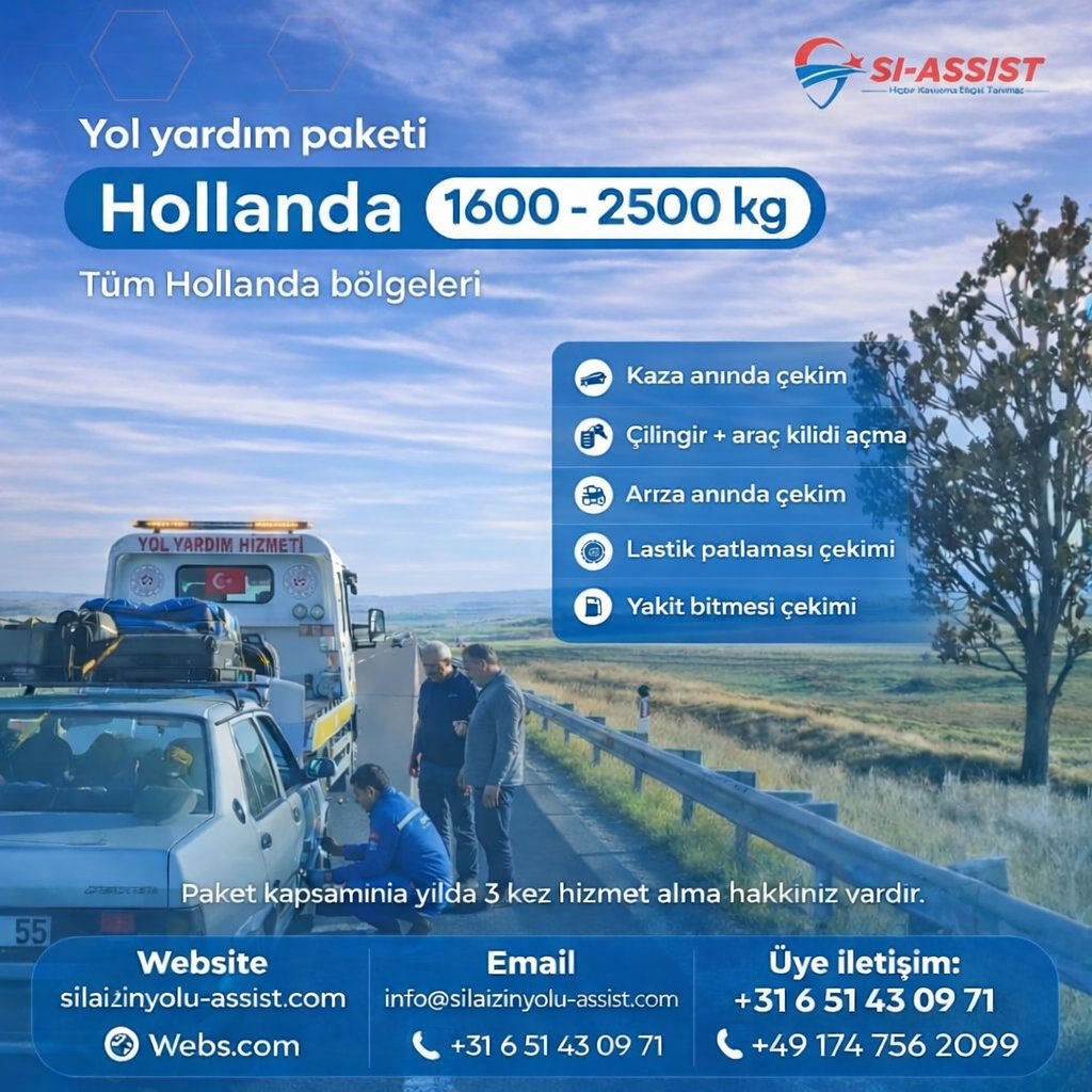 Hollanda/Katogorie 1600 - 2500 kg ,Pechhulp/ Niet geldig in woonplaats   €95,00 Per jaar